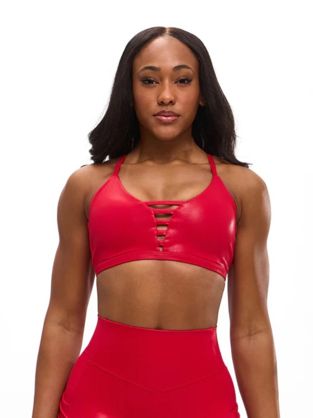 BuffBunny Red Patent Spicy Bra